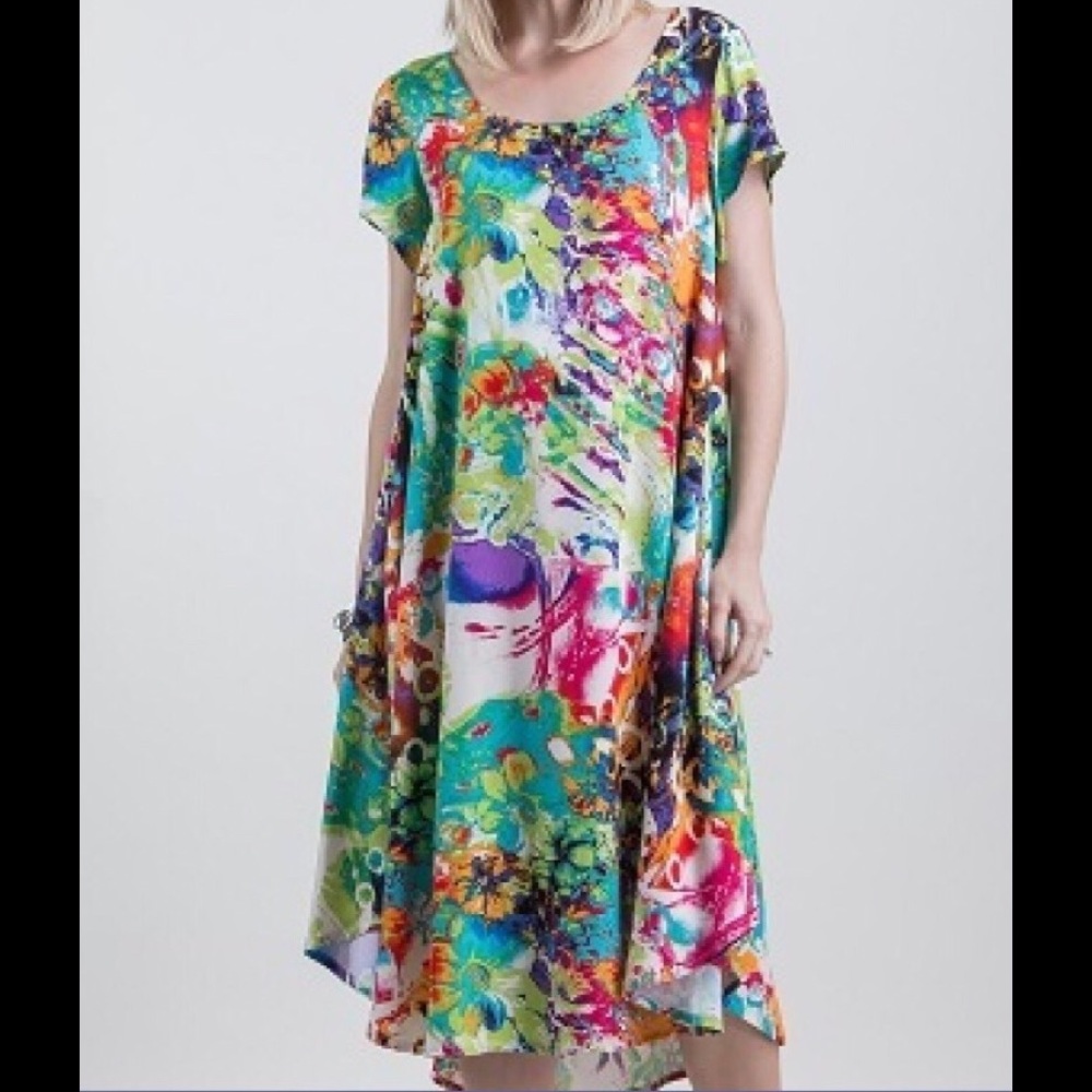 Small Colorful easy wear cap sleeve dress